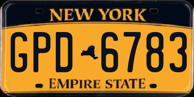 NY license plate GPD6783