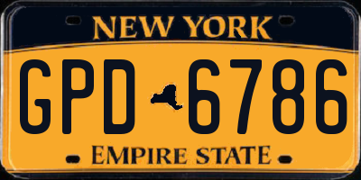 NY license plate GPD6786