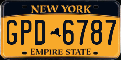 NY license plate GPD6787