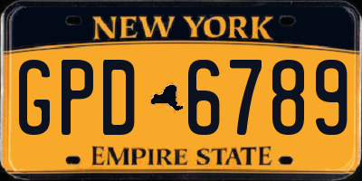 NY license plate GPD6789