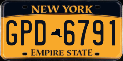 NY license plate GPD6791