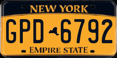 NY license plate GPD6792