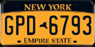 NY license plate GPD6793