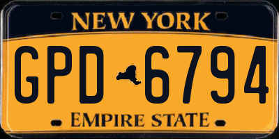 NY license plate GPD6794