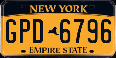 NY license plate GPD6796