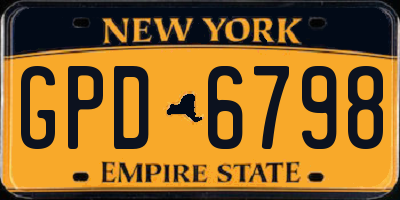 NY license plate GPD6798