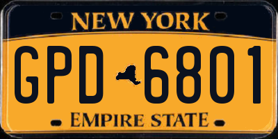 NY license plate GPD6801
