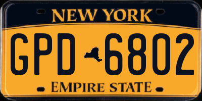 NY license plate GPD6802