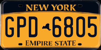 NY license plate GPD6805
