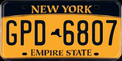 NY license plate GPD6807