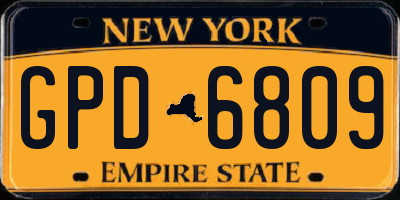 NY license plate GPD6809