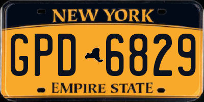 NY license plate GPD6829