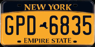 NY license plate GPD6835
