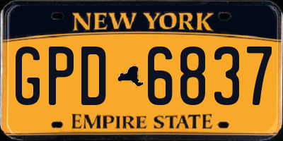 NY license plate GPD6837
