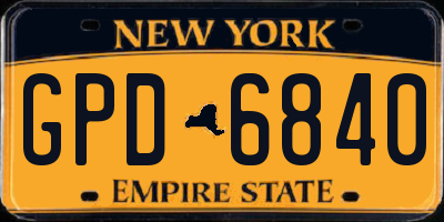 NY license plate GPD6840
