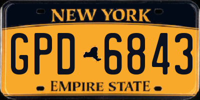 NY license plate GPD6843