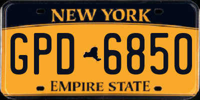 NY license plate GPD6850