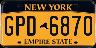 NY license plate GPD6870