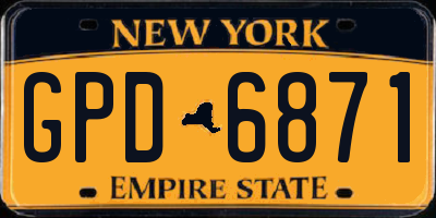 NY license plate GPD6871
