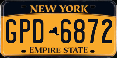 NY license plate GPD6872