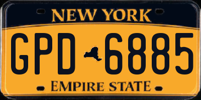 NY license plate GPD6885