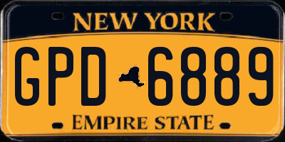 NY license plate GPD6889
