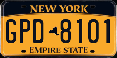 NY license plate GPD8101