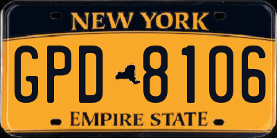 NY license plate GPD8106