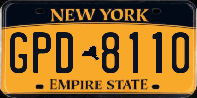 NY license plate GPD8110