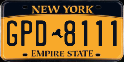NY license plate GPD8111