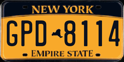 NY license plate GPD8114