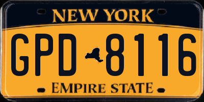 NY license plate GPD8116