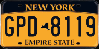 NY license plate GPD8119