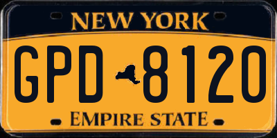 NY license plate GPD8120