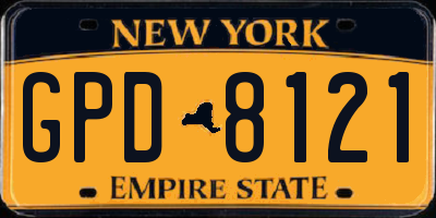 NY license plate GPD8121