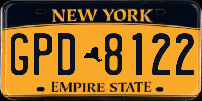 NY license plate GPD8122