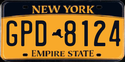 NY license plate GPD8124