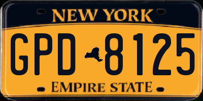 NY license plate GPD8125
