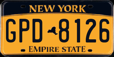NY license plate GPD8126