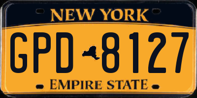 NY license plate GPD8127
