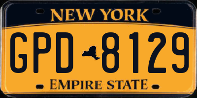 NY license plate GPD8129