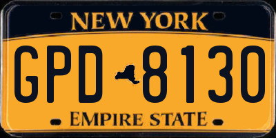 NY license plate GPD8130
