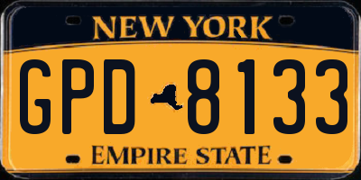 NY license plate GPD8133