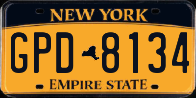 NY license plate GPD8134
