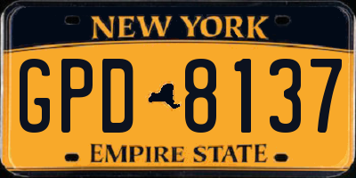 NY license plate GPD8137