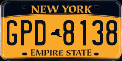 NY license plate GPD8138