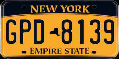 NY license plate GPD8139