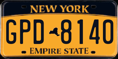 NY license plate GPD8140