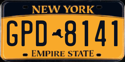NY license plate GPD8141