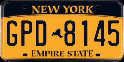 NY license plate GPD8145
